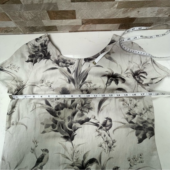 NWT ANN TAYLOR LOFT FLORAL LINEN V-BACK DRESS CUTE COMFY FLATTERING DRESS SZ 4 - Picture 8 of 12